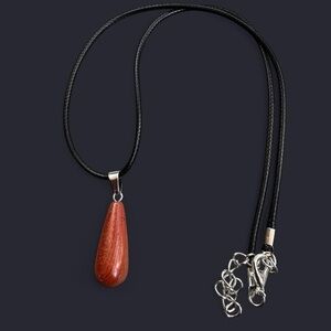 Red Jasper Tear Drop Pendant Necklace